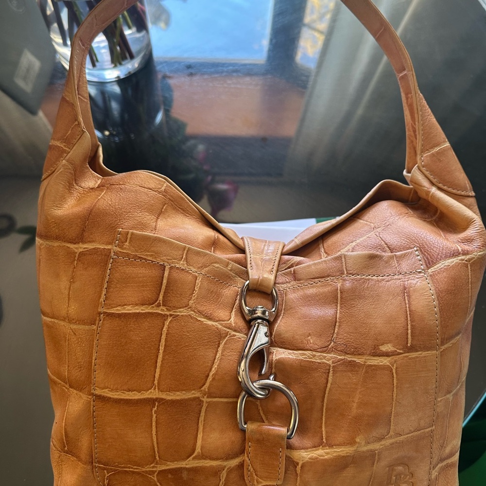Dooney & Bourke Tan Leather Lock Hobo Bag